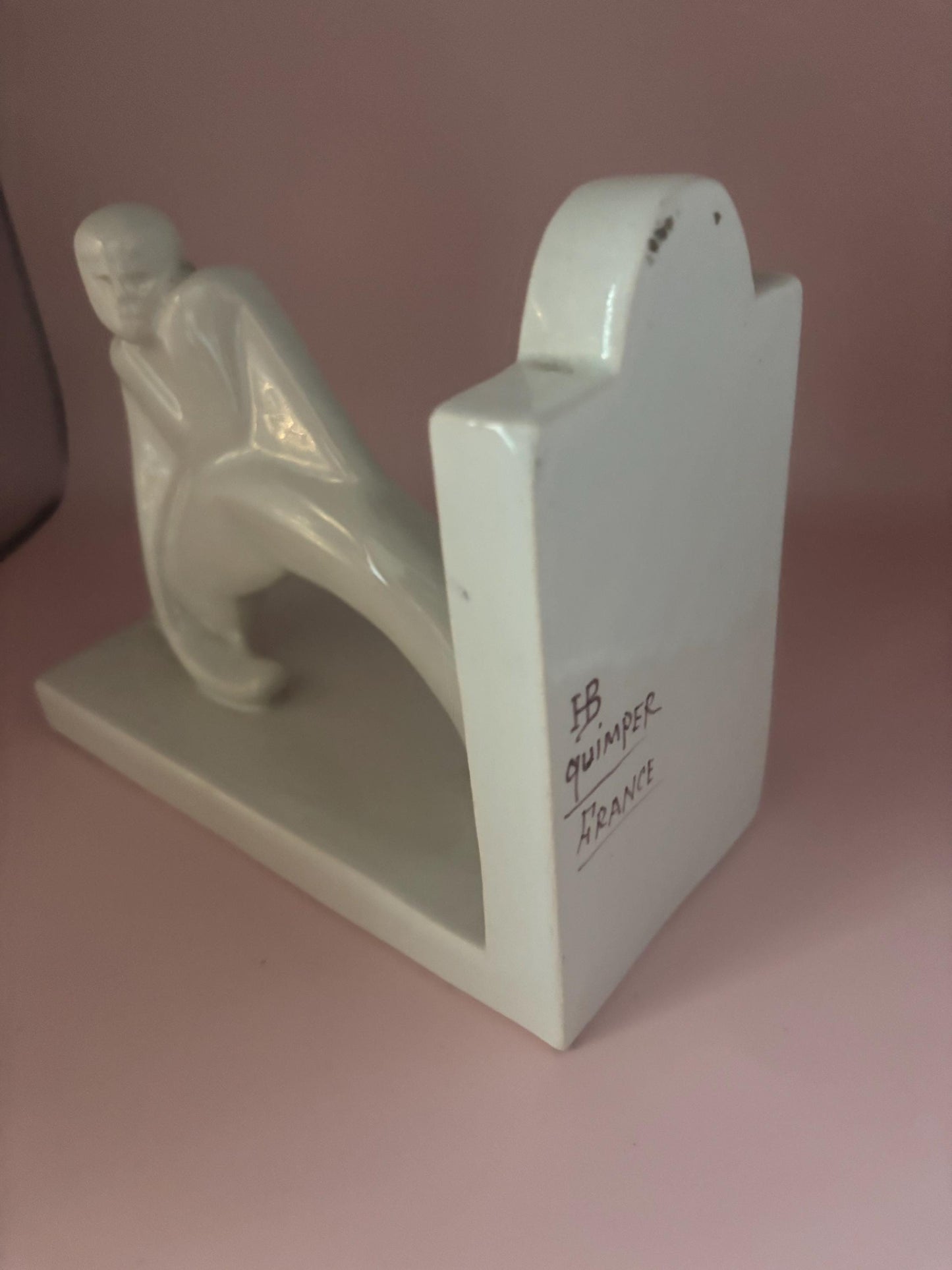 Quimper Pottery Bookend France Book End Lover Antiques and Vintage