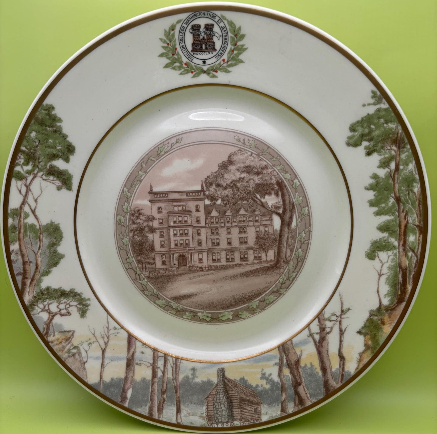 Vintage Washington and Jefferson College Plate Historical Plates Lover Antiques