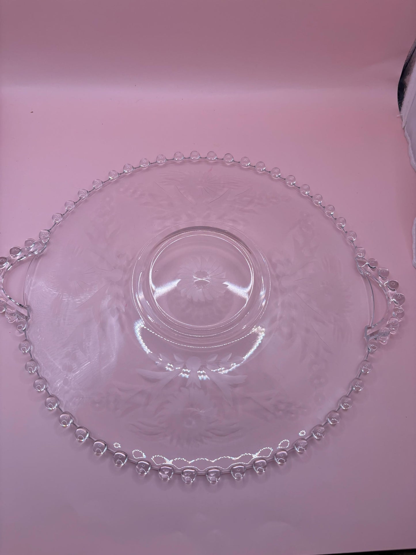 Vintage Starburst Glass Plate Crystal Clear Fancy Plates Lover Antiques and Vintage
