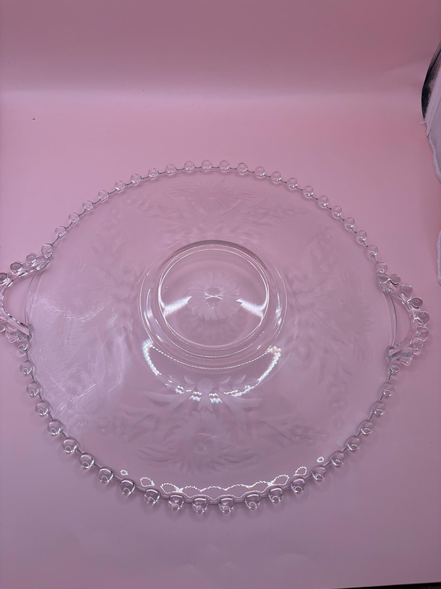 Vintage Starburst Glass Plate Crystal Clear Fancy Plates Lover Antiques and Vintage
