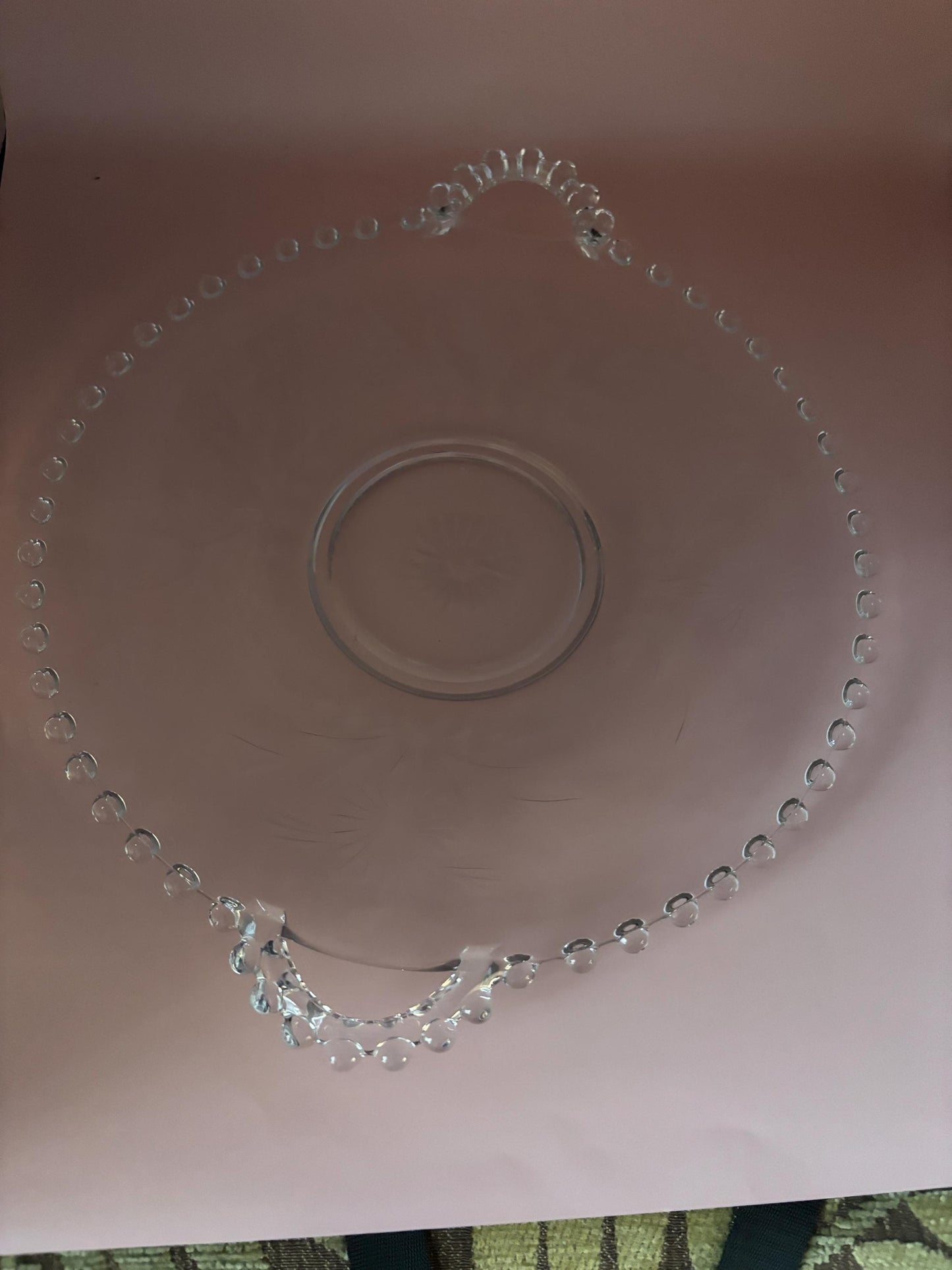 Vintage Starburst Glass Plate Crystal Clear Fancy Plates Lover Antiques and Vintage