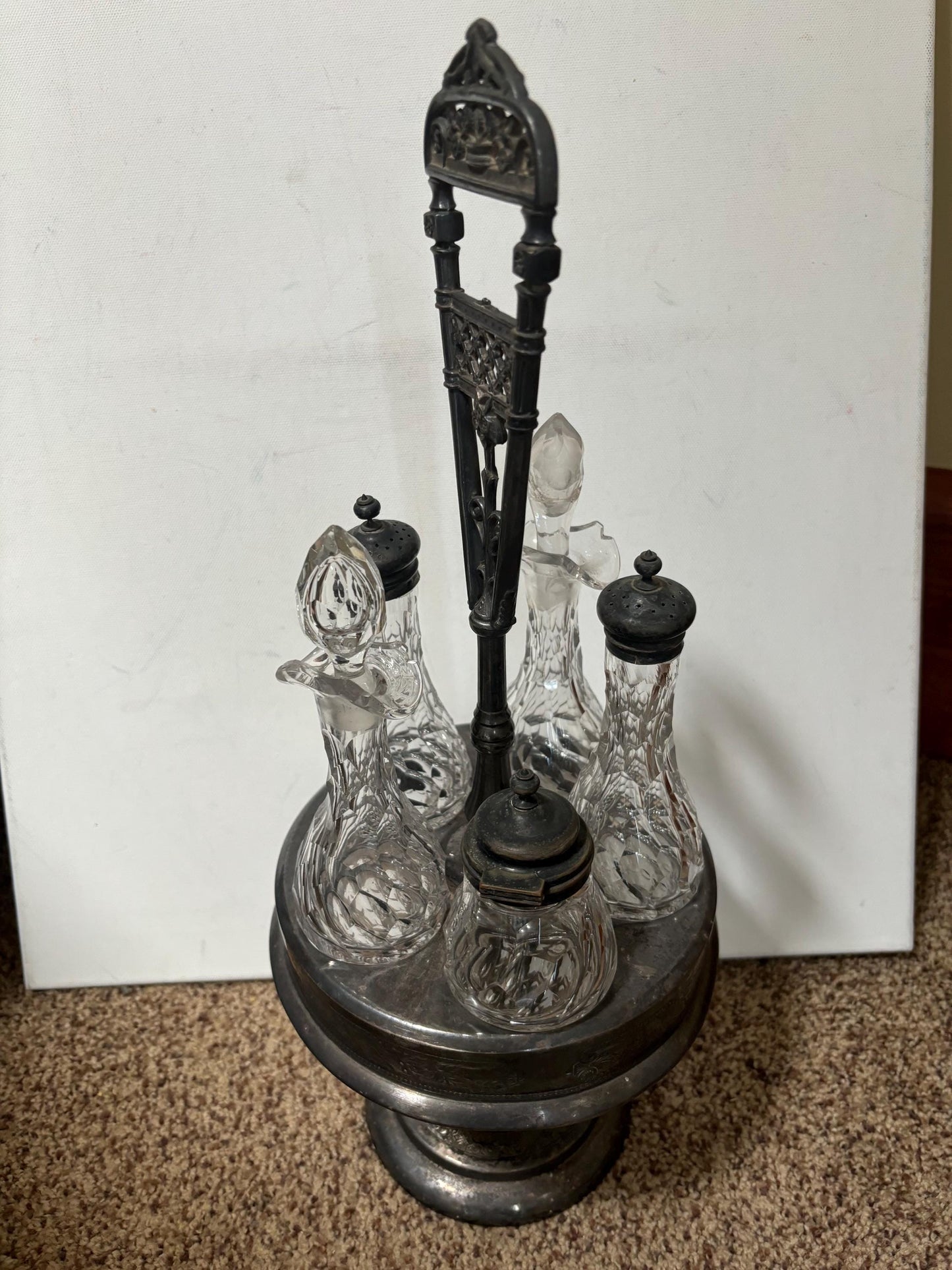 Antique Wilcox Silverplate Co. Victorian Caster Set Cruet Caddy Antique Circa 1890 Lover Antiques and Vintage