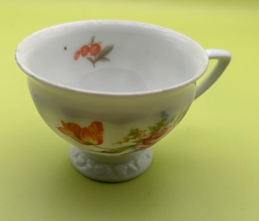 Vintage Rosenthal Tea Cup with Coral Flowers Flowers Lover Antiques and Vintage