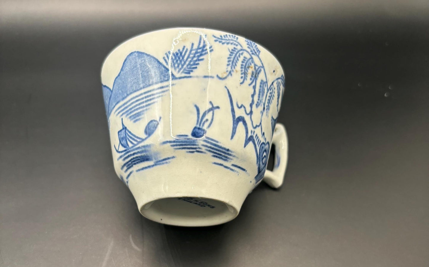 Canton Wood & Sons of England Antique Blue and White China Tea Cup or Coffee Cup Chinese Lover Antiques and Vintage