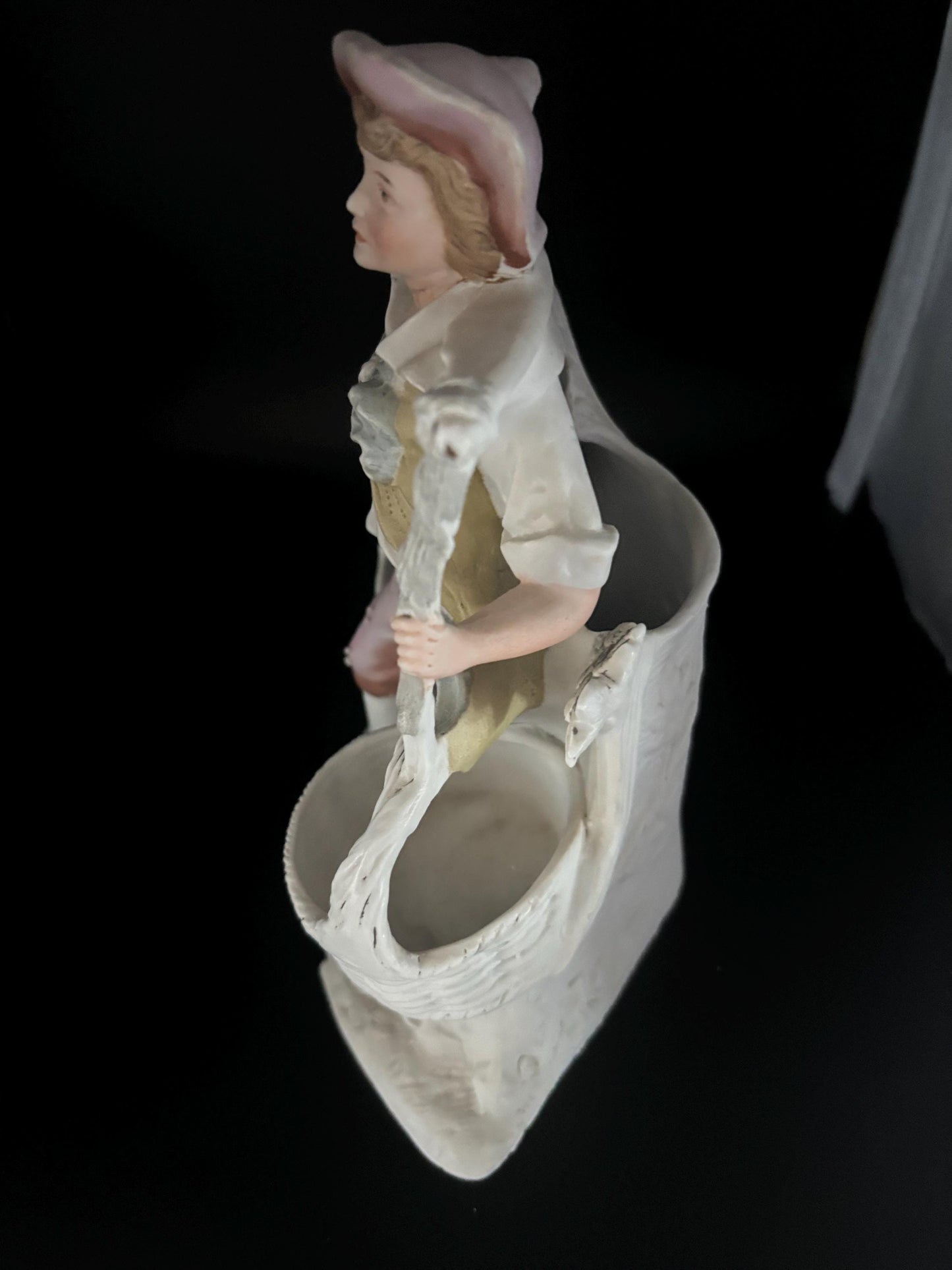 Antique Grafenthal Schneider Boy and Girl Carrying Buckets Vase Planter Late 1800/Early 1900 Porcelain Bisque Lover Antiques and Vintage