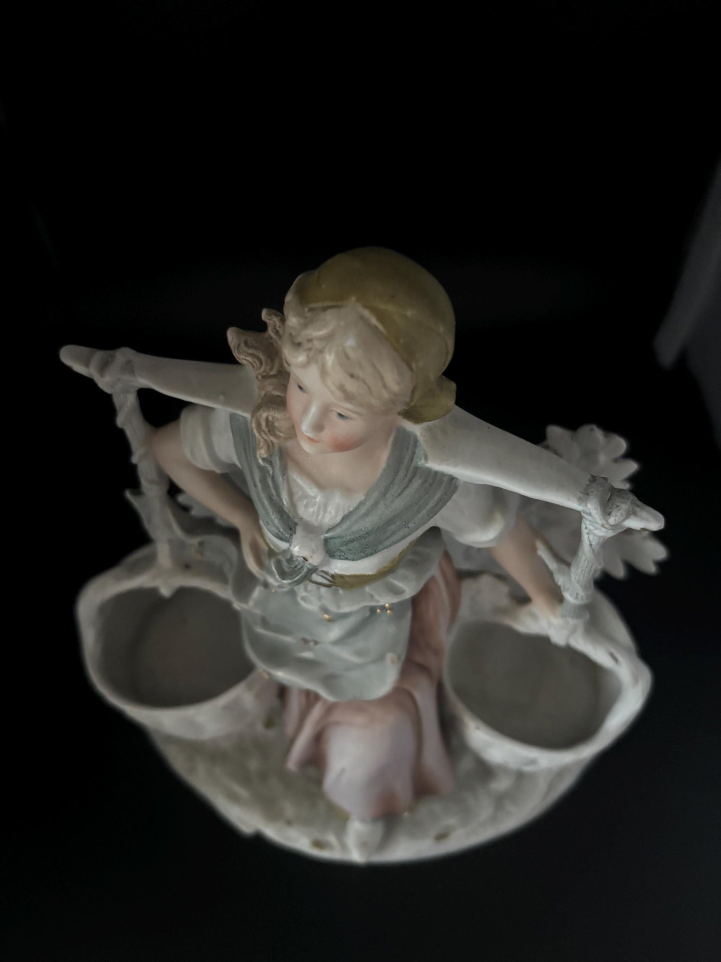 Vintage Lefton Compote Hand Painted Porcelain Capodimonte Style Roses Figurines Japanese Lover Antiques and Vintage