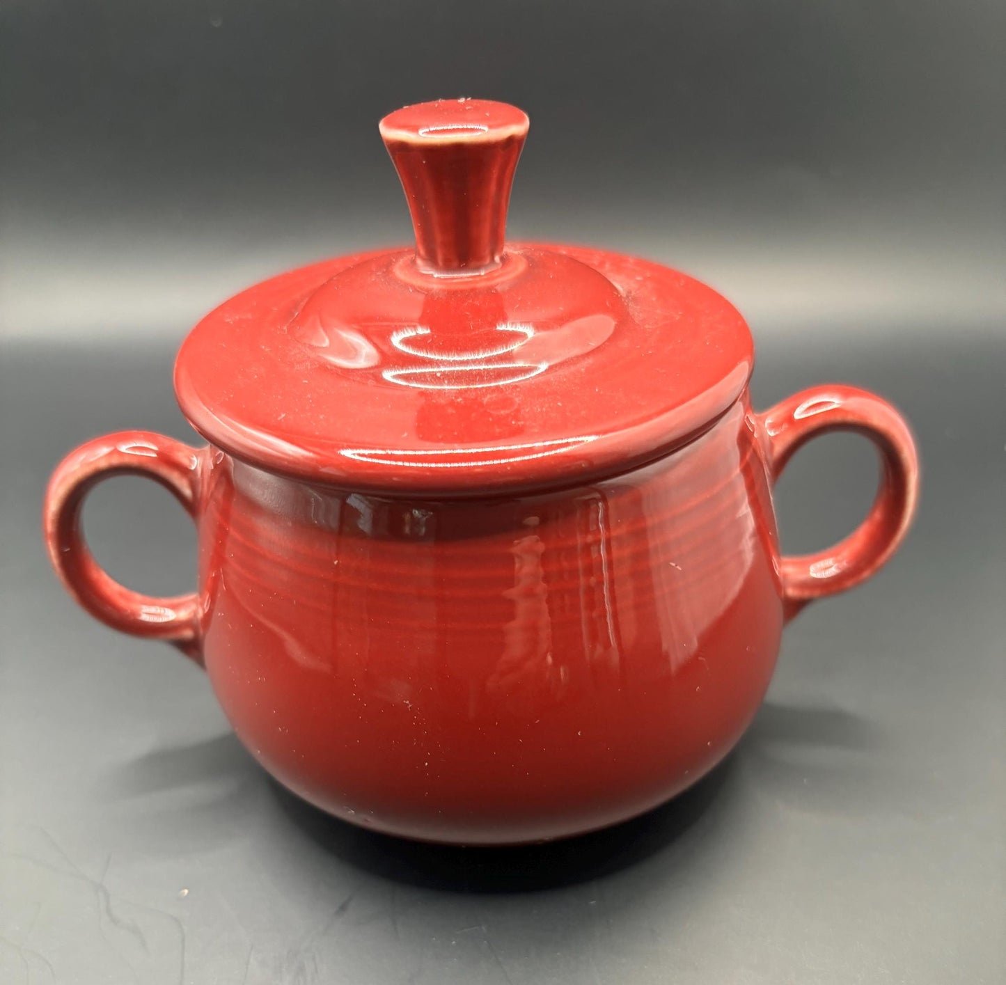 Vintage Fiesta Ware Scarlet Red Sugar Bowl Homer Laughlin Fiestaware Maroon Lover Antiques and Vintage