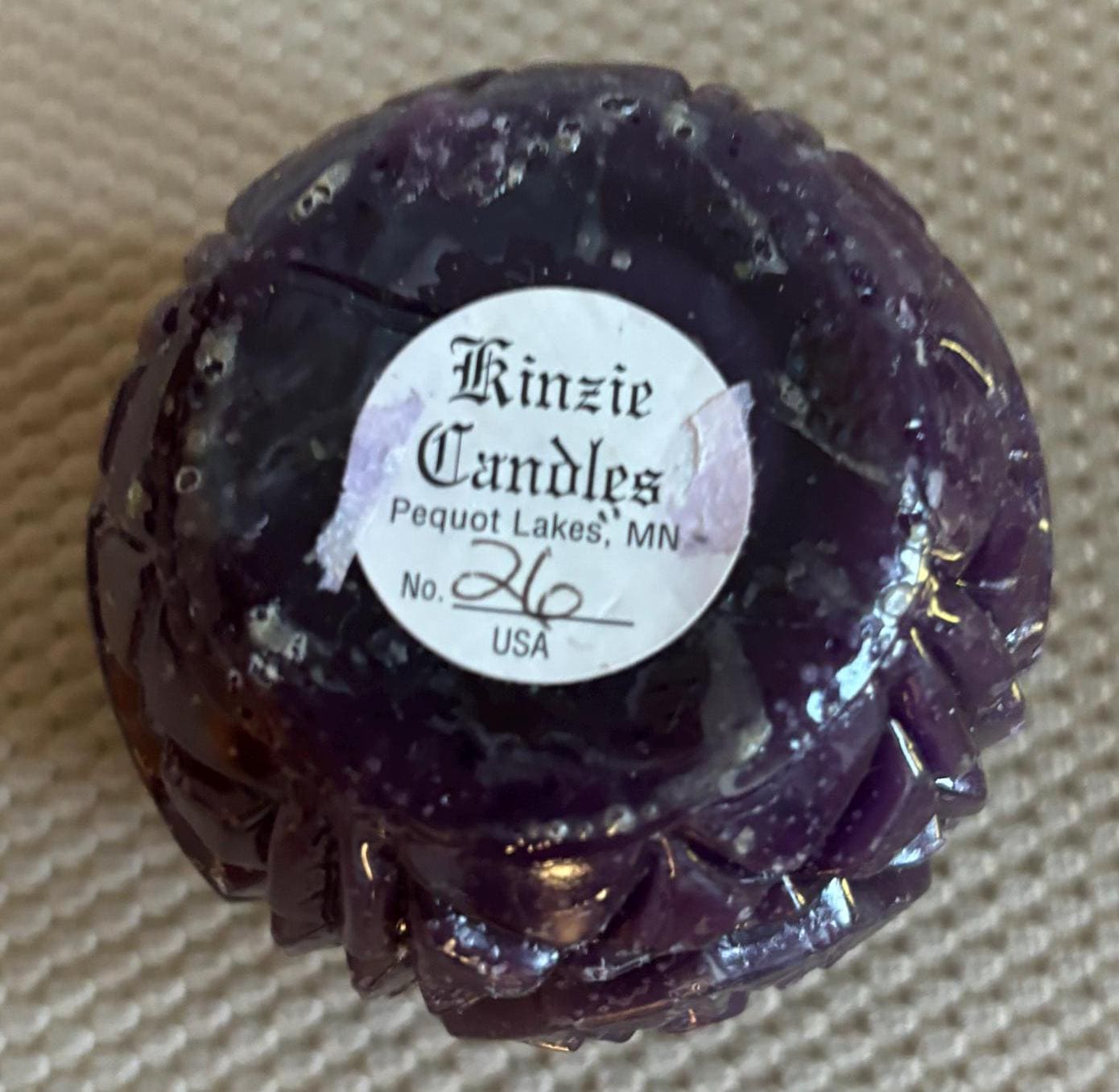 Vintage Kenzie Candles Set of 4 Candles 2 Purple 1 Green 1 White Collectible Candles Set 1 Lover Antiques and Vintage