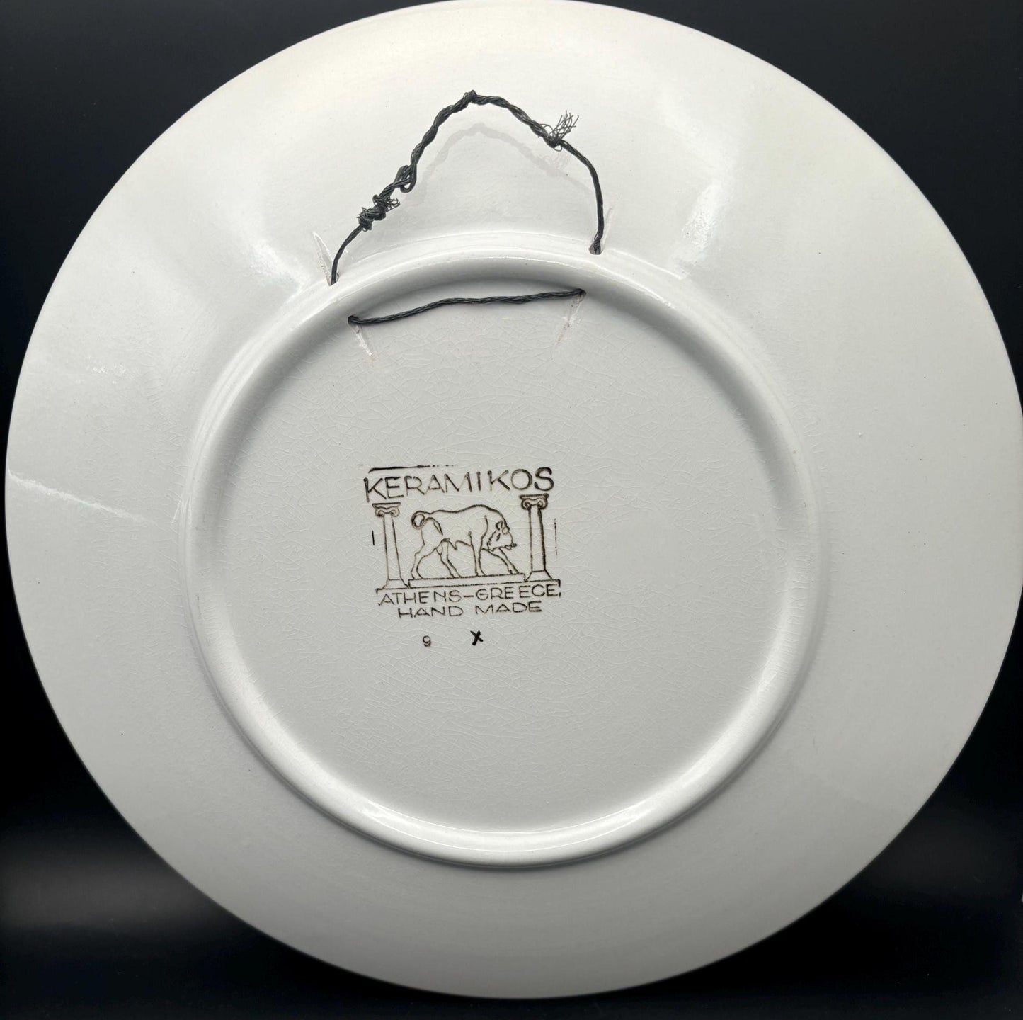 Vintage Keramikos Athens Greece Hand Made Plate with Animals Snake Tiger Kangaroo Shark Lover Antiques and Vintage
