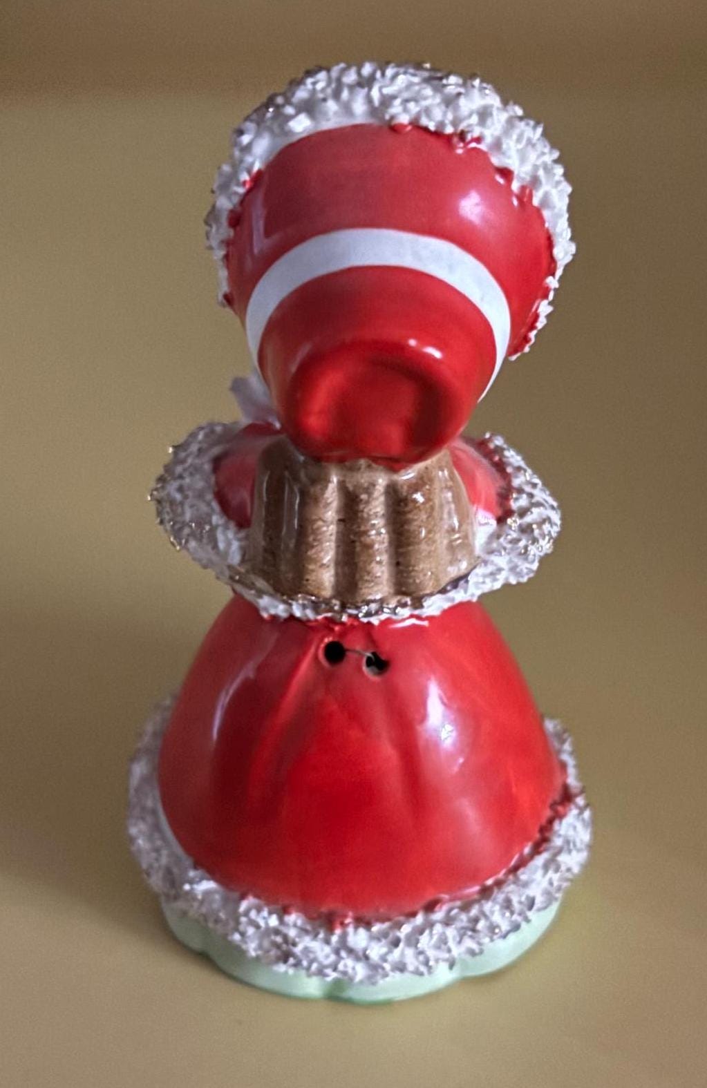Vintage Lefton Christmas Girl Bell Hand Painted Porcelain Figurines Japanese Lover Antiques and Vintage