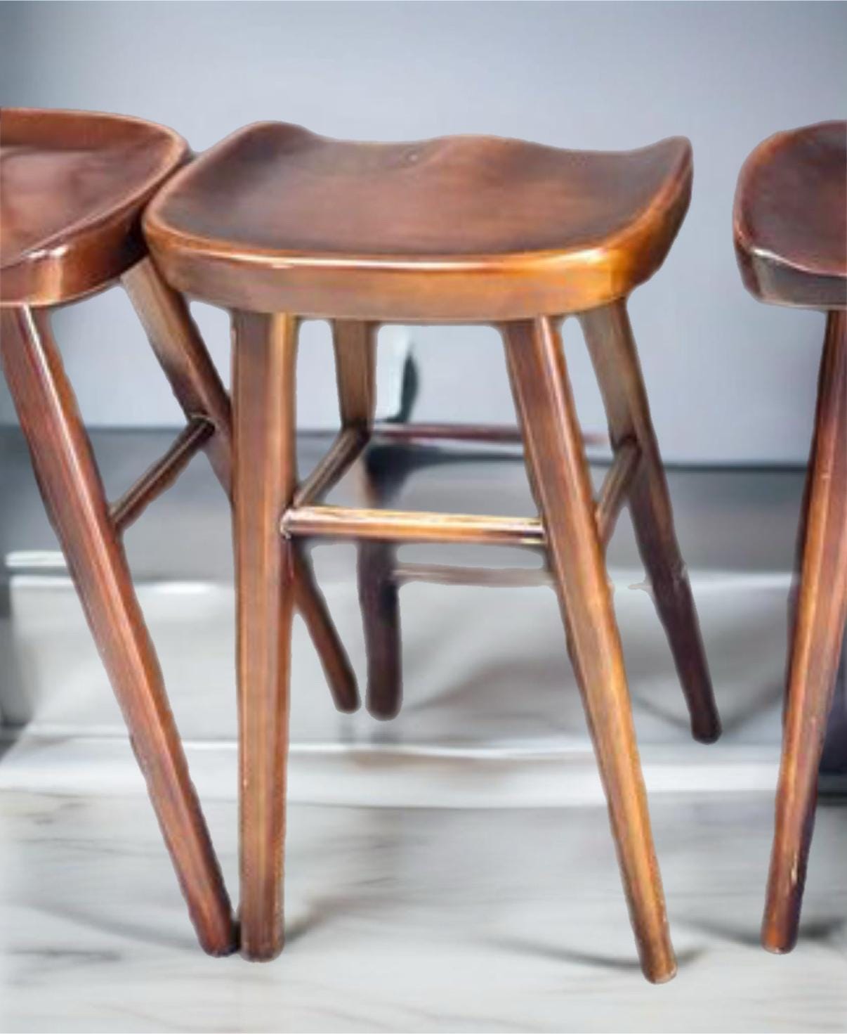 Vintage Rustic Bar Stools Set of 4 Maple Wood Rustic Chairs Lover Antiques and Vintage