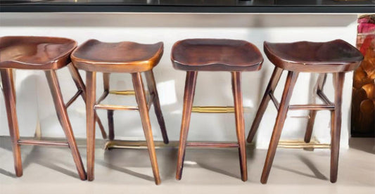 Vintage Rustic Bar Stools Set of 4 Maple Wood Rustic Chairs Lover Antiques and Vintage