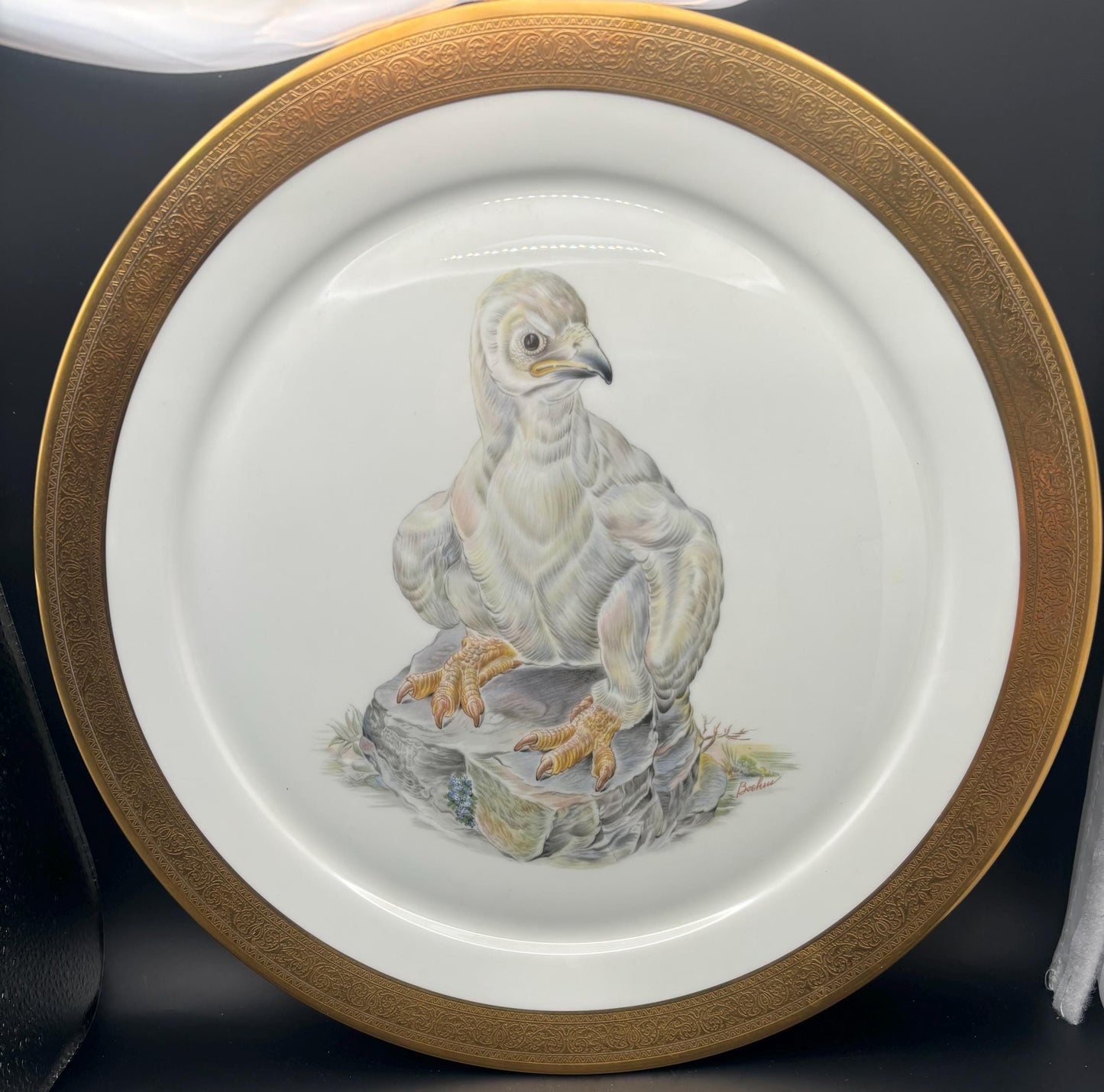 Vintage Young America Bald Eagle by Edward Marshall Boehm 1973 Porcelain with Gold Edge Plate Lover Antiques and Vintage