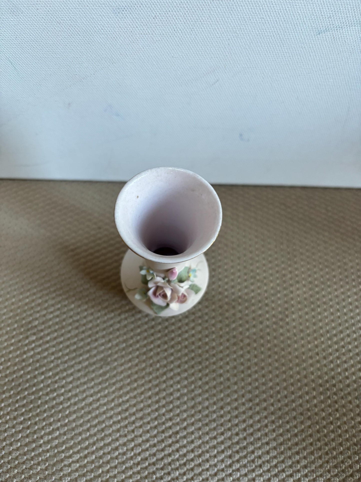 Vintage Lefton Capodimonte Roses Vase Hand Painted Porcelain Figurines Japanese Lover Antiques and Vintage