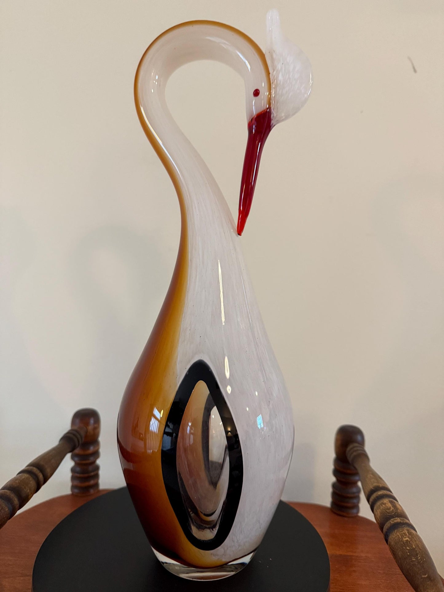 Vintage Hand Blown Glass Heron Pelican Bird Art Murano Style Glass Bird Art Lover Antiques and Vintage
