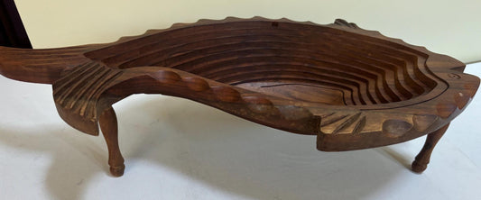 Vintage Wooden Fish 3-D Bowl Danish Teak 3D Fish Sculpture Bowl Made in Denmark Lover Antiques and Vintage