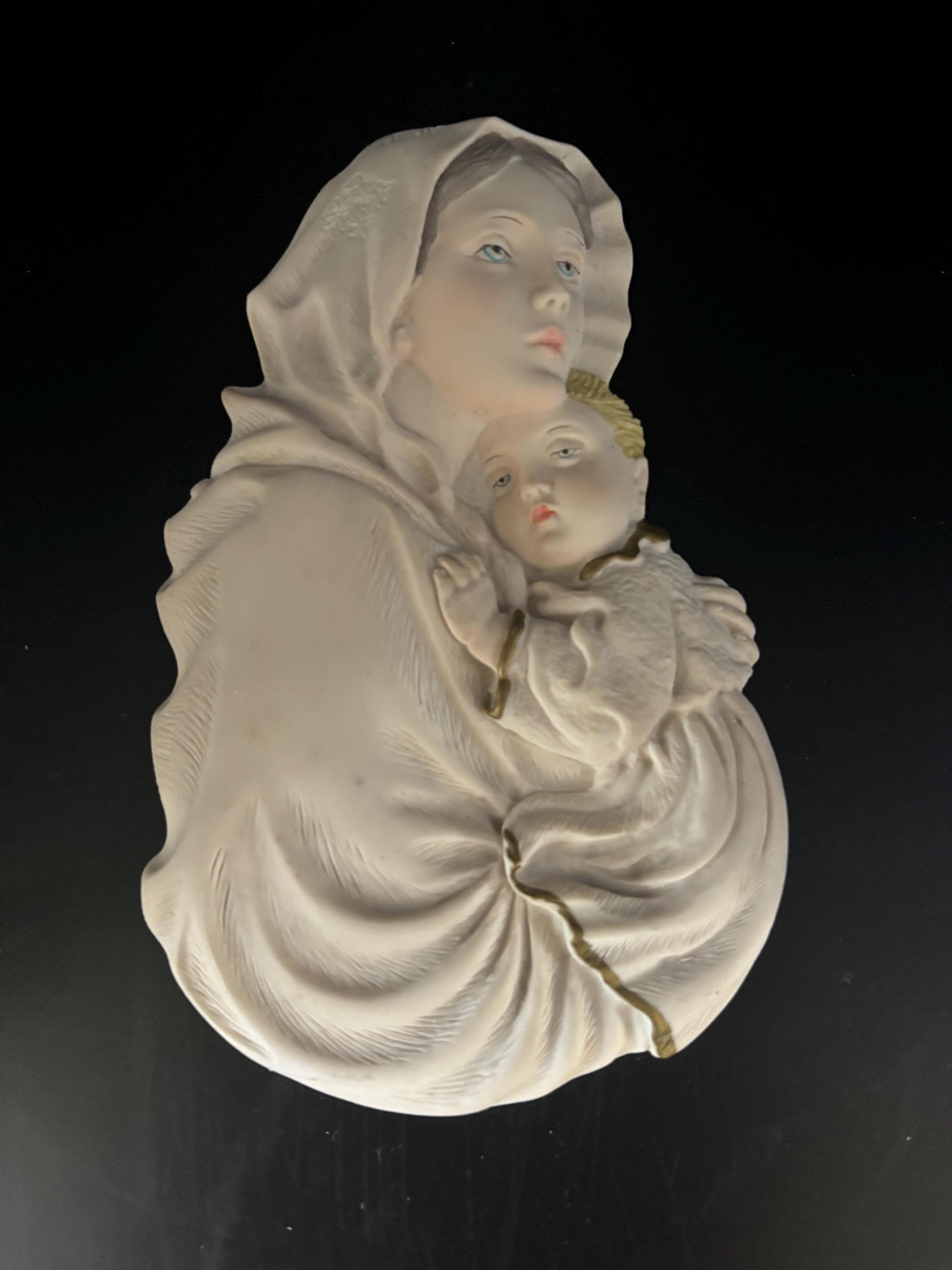 Vintage Virgin Mary Madonna and Child Figurine Made in Italy Wall Hanging Statue Lover Antiques and Vintage