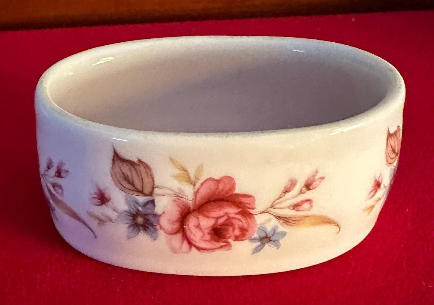 Vintage Countess Fine Bone China Rose Napkin Holder Ring, Made in England, Hand Painted Rose & Flowers, Lover Antiques and Vintage