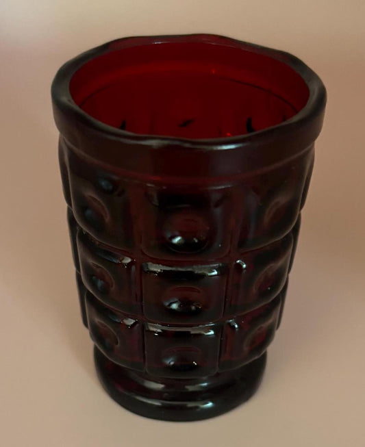 Vintage Ruby Red Glass Cup with Pedestal Lover Antiques and Vintage