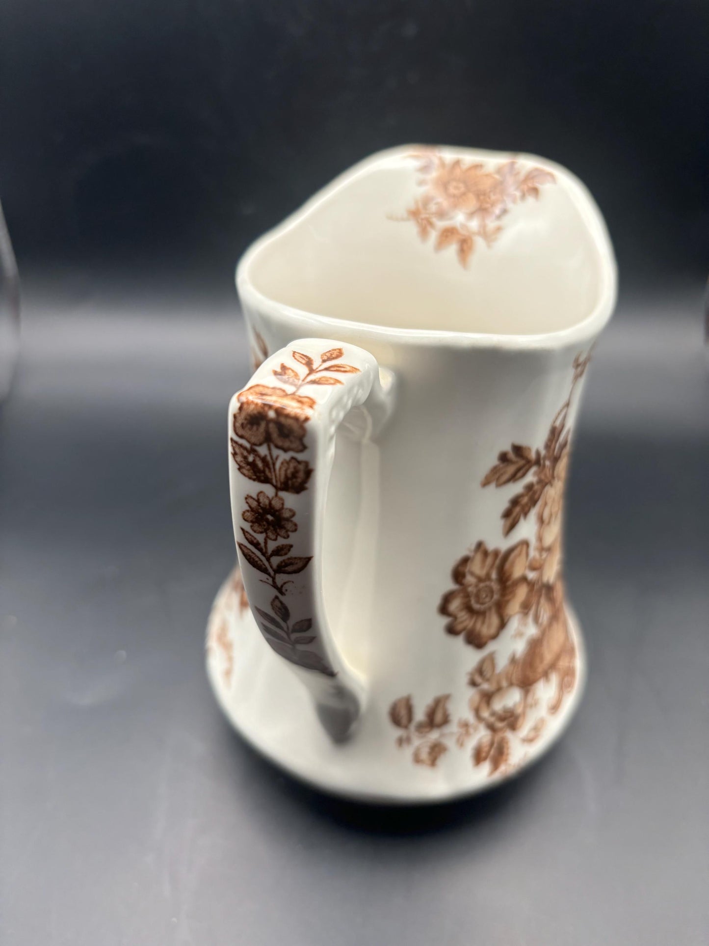 Antique Alfred Meakin Charlotte Jug or Pitcher Staffordshire England Fall Flowers Lover Antiques and Vintage