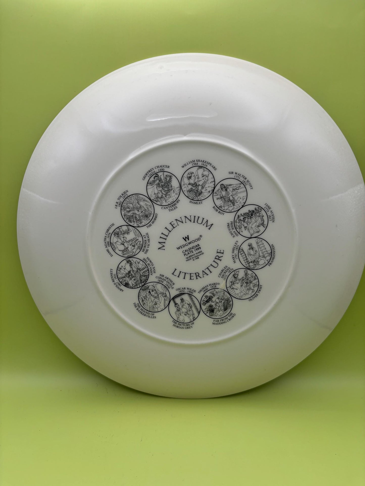Vintage Wedgwood Millenium Plate Queen’s Ware Literature Made in England English Porcelain Plate Lover Antiques and Vintage
