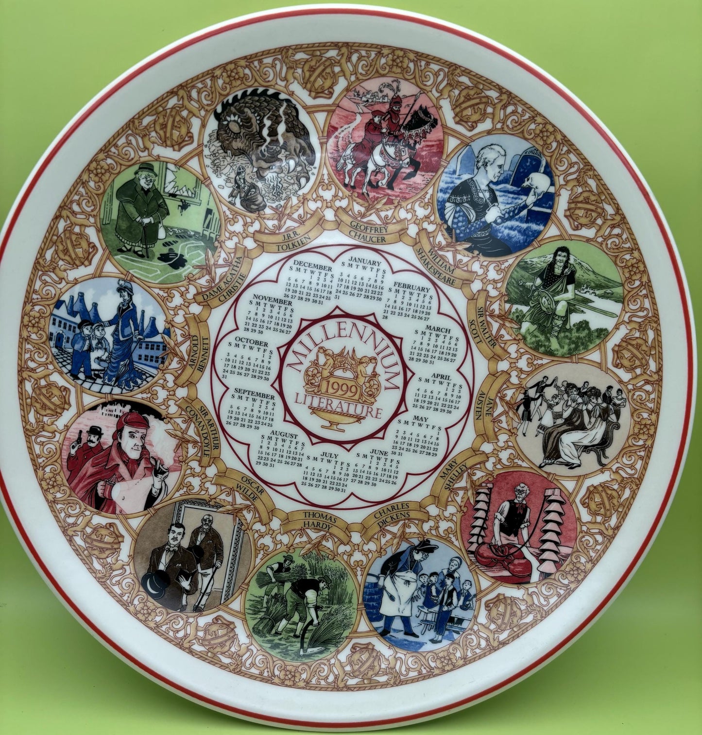 Vintage Wedgwood Millenium Plate Queen’s Ware Literature Made in England English Porcelain Plate Lover Antiques and Vintage