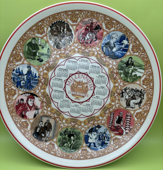 Vintage Wedgwood Millenium Plate Queen’s Ware Literature Made in England English Porcelain Plate Lover Antiques and Vintage
