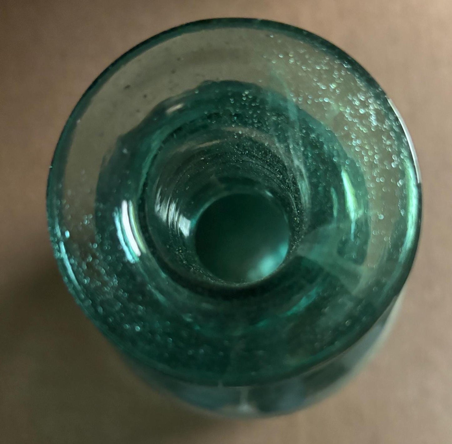 Antique Green Glass Fluted Bottle Emerald Glass Jar Emerald Wide Mouth Bottle Lover Antiques and Vintage