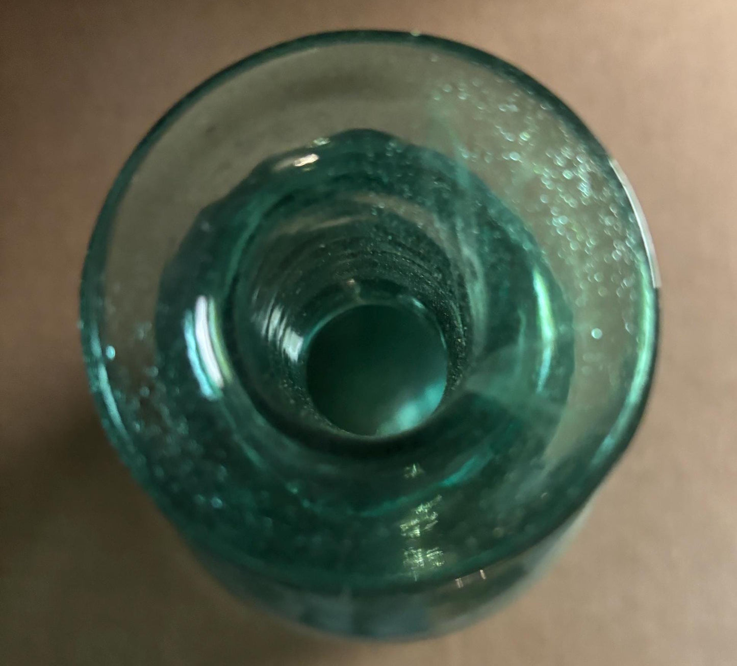 Antique Green Glass Fluted Bottle Emerald Glass Jar Emerald Wide Mouth Bottle Lover Antiques and Vintage