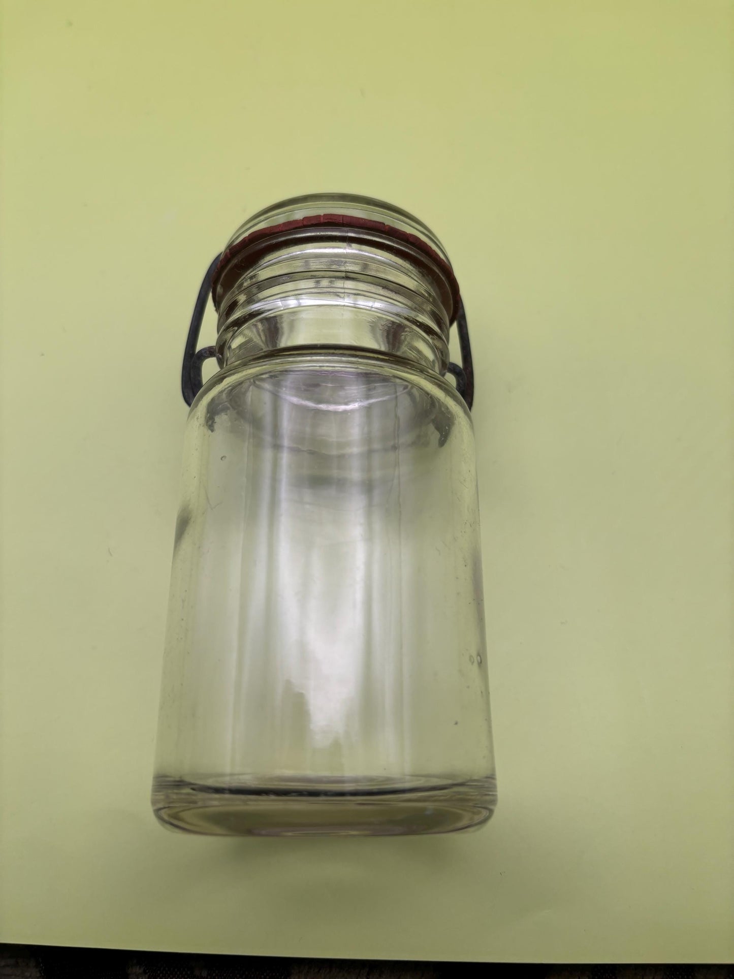 Antique Glass Jar with Lid Container with Top Metal Holder Lover Antiques and Vintage