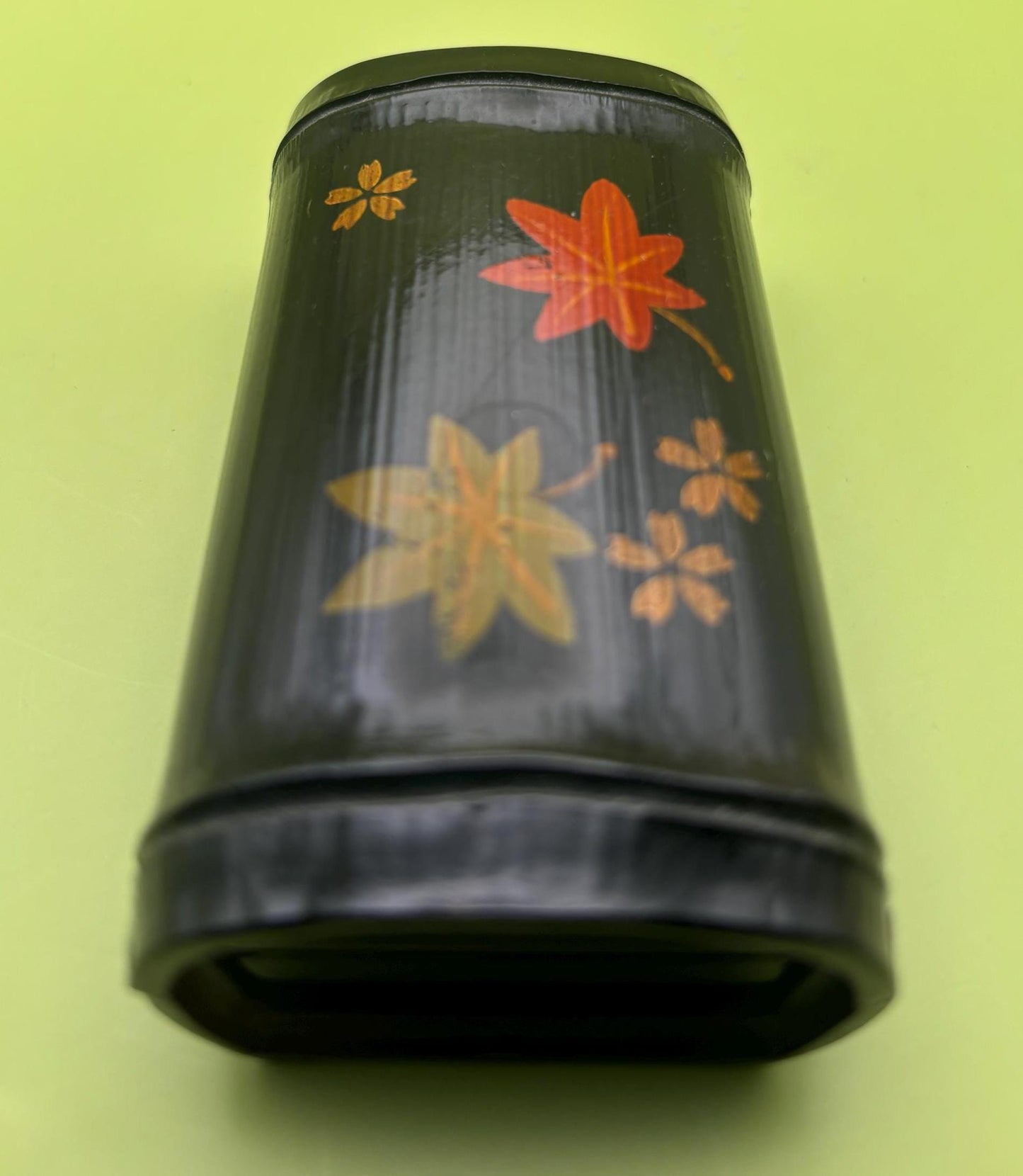 Vintage Hand Painted Flower Lacquer Trinket Box Has Purple Interior Small Container Box with Lid Lover Antiques and Vintage