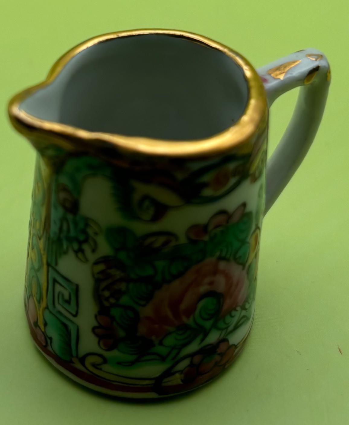 Vintage Mini Creamer with Gold Gilding and Hand Painted in Hong Kong Mini Cup Lover Antiques and Vintage