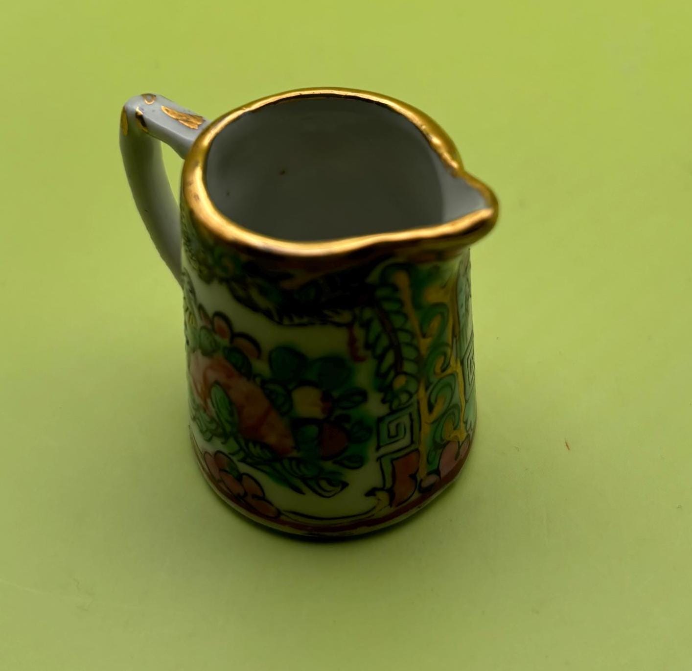 Vintage Mini Creamer with Gold Gilding and Hand Painted in Hong Kong Mini Cup Lover Antiques and Vintage