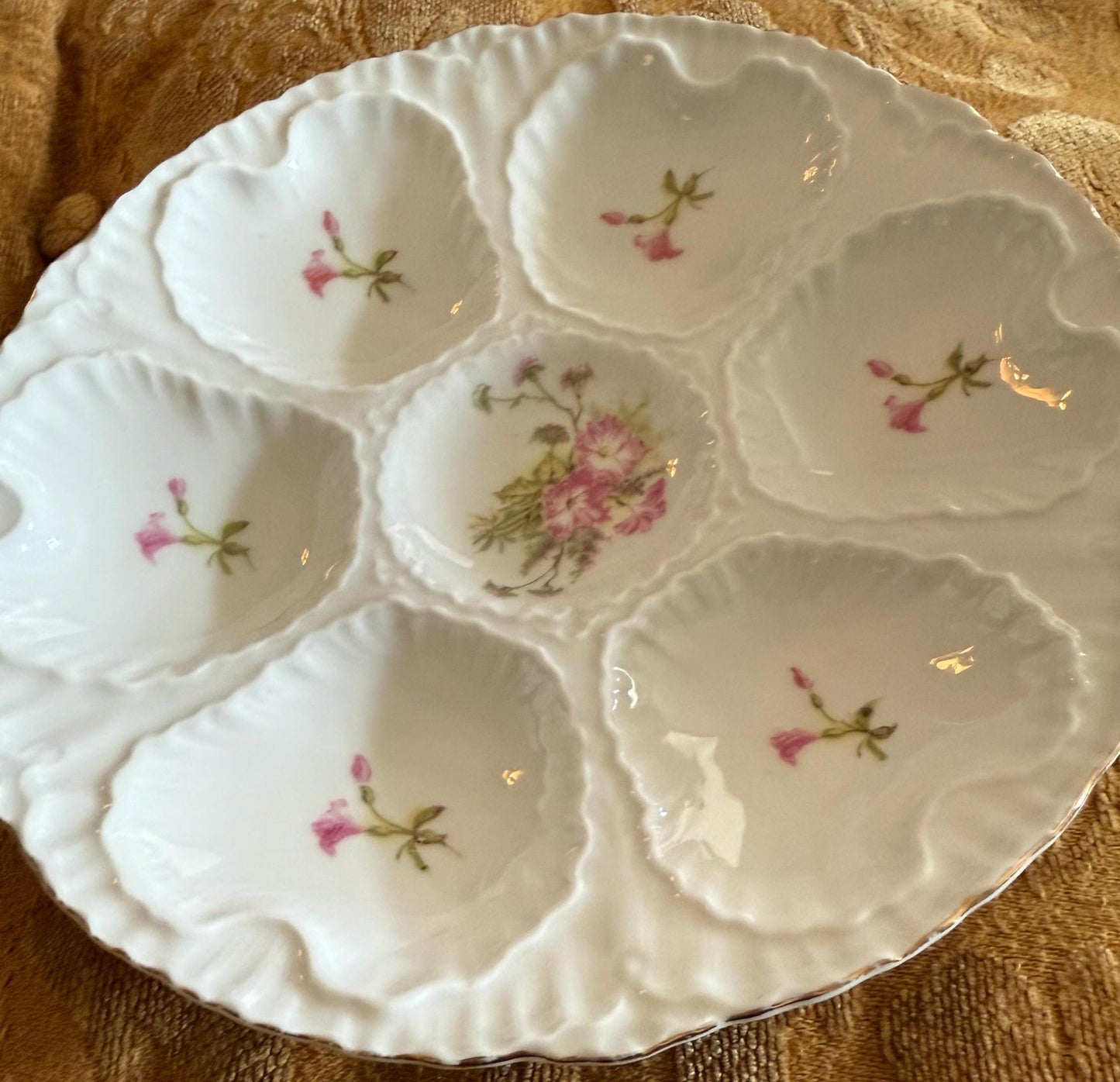 Vintage Lefton Compote Hand Painted Porcelain Capodimonte Style Roses Figurines Japanese Lover Antiques and Vintage