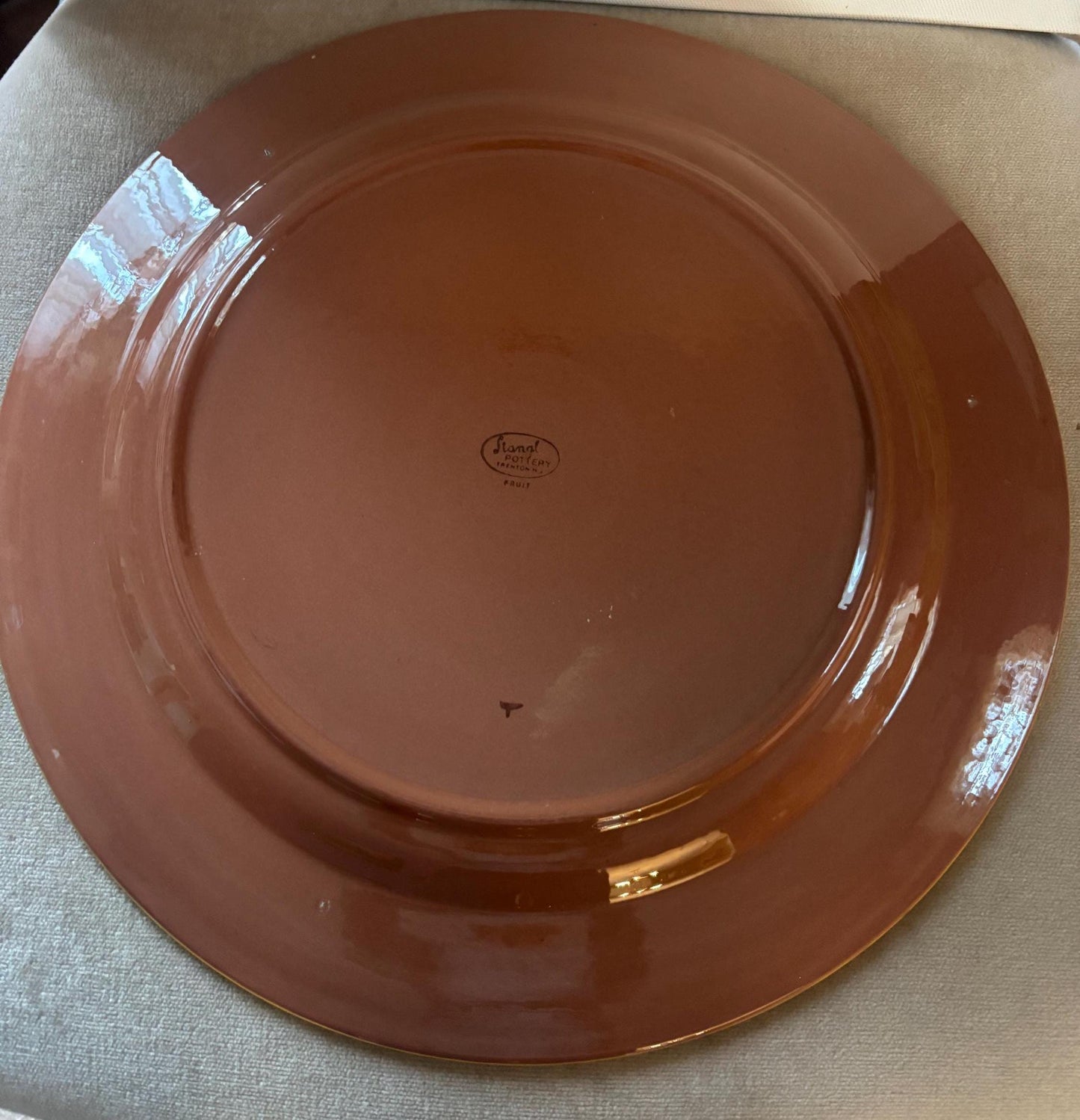 Stangl Pottery Chop Plate Fruit Design Potteries from Trenton, NJ Hand Painted Large Plate Lover Antiques Vintage