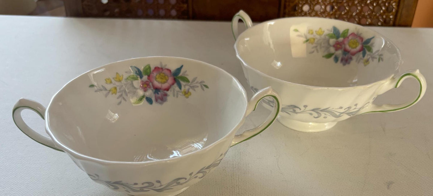 Vintage Lefton Compote Hand Painted Porcelain Capodimonte Style Roses Figurines Japanese Lover Antiques and Vintage