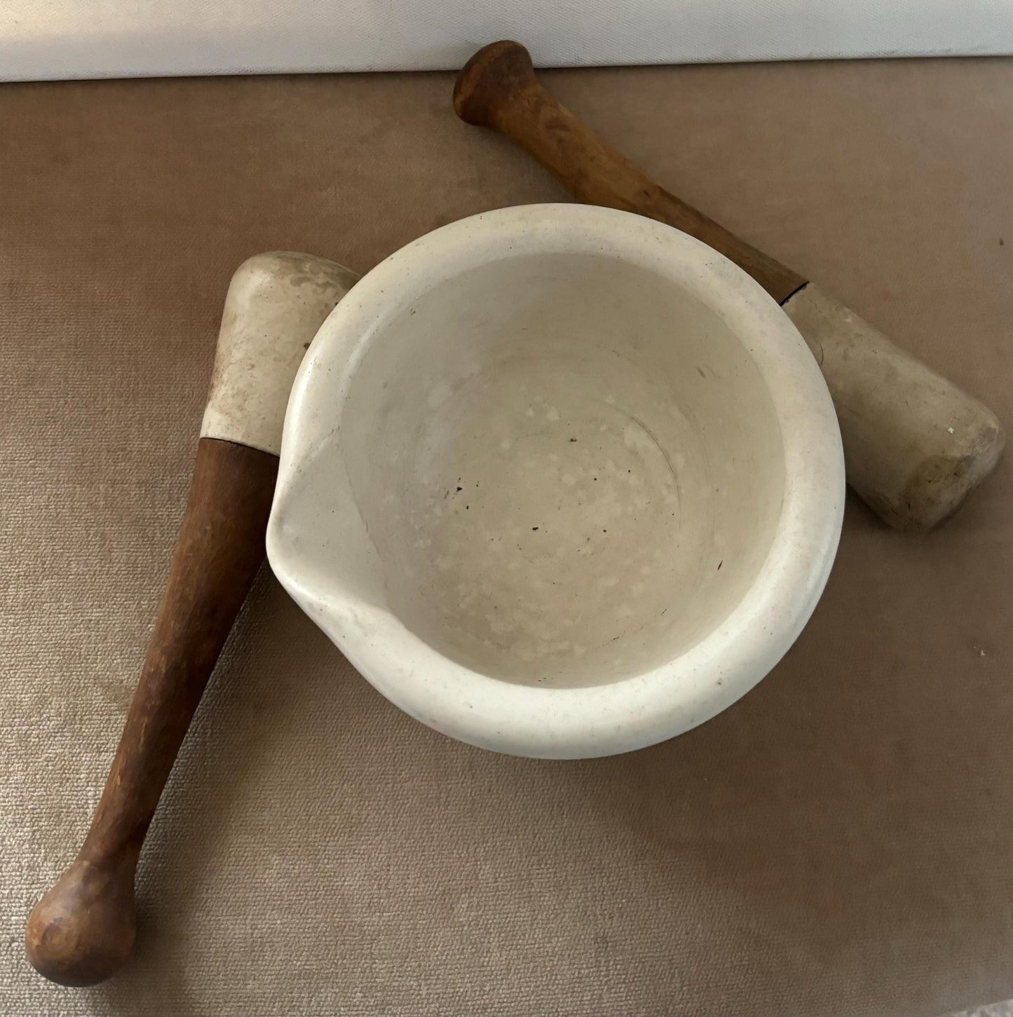 Antique Large Mortar and Pestle with Stone Bowl Lover Antiques and Vintage