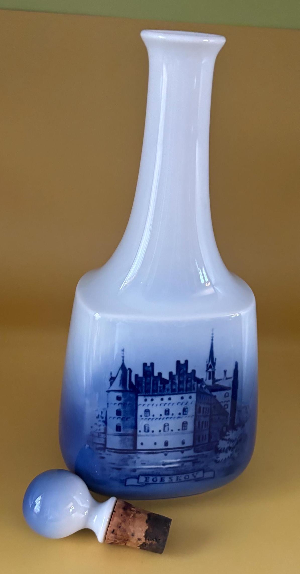 Vintage Royal Copenhagen Porcelain Blue Decanter with Stopper Number 188H Lover Antiques and Vintage