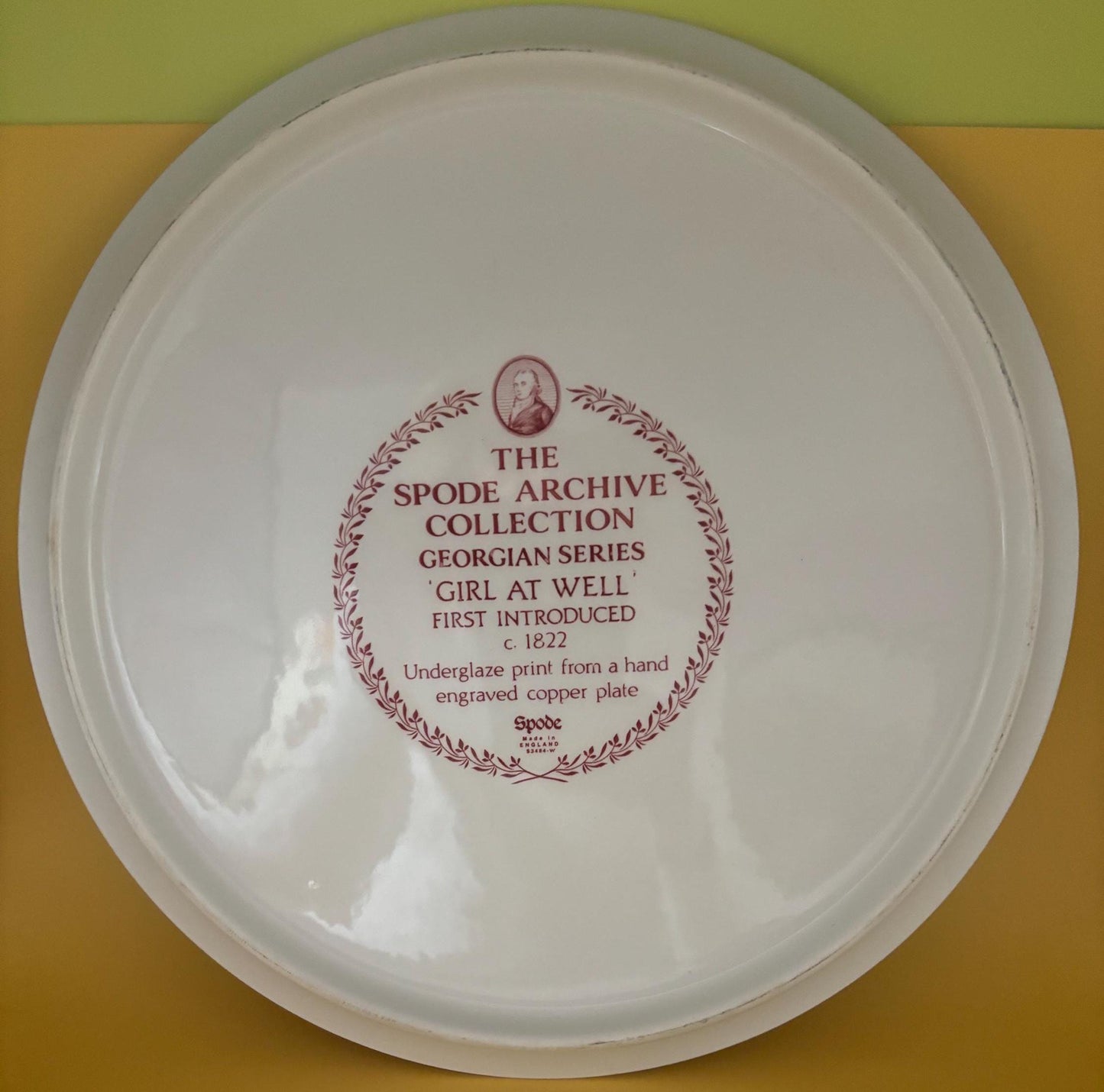 Vintage Spode Girl at Well Cake Plate The Spode Archive Collection Red and White Platter Lover Antiques and Vintage