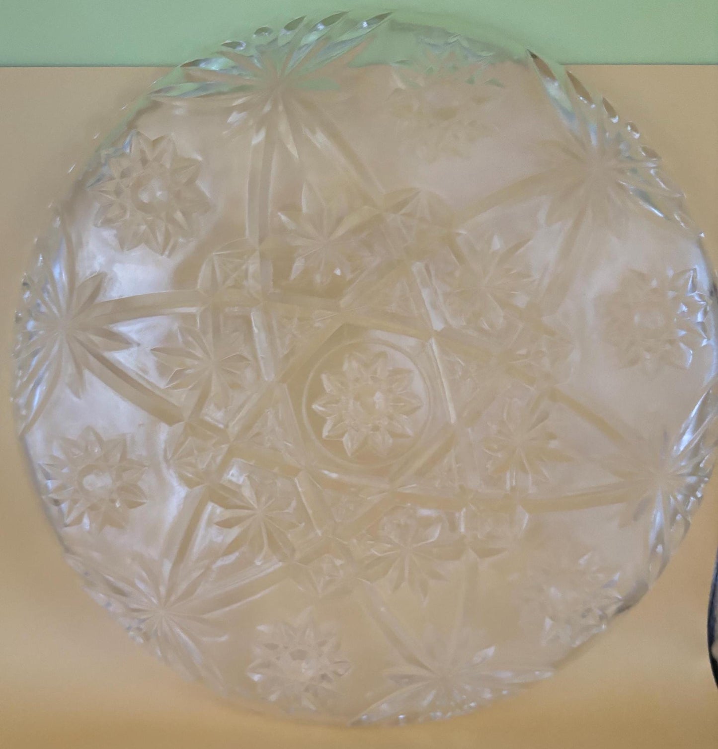 Vintage Crystal Serving Platter Glass Serving Trays Anchor Hocking Star of David Design Lover Antiques and Vintage
