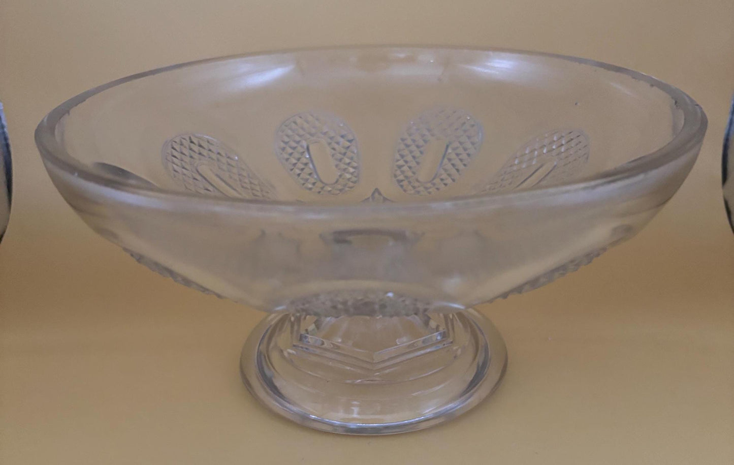 Antique Crystal Glass Footed Compote Glass Bowl EAPG Glass Footed Bowl Lover Antiques and Vintage