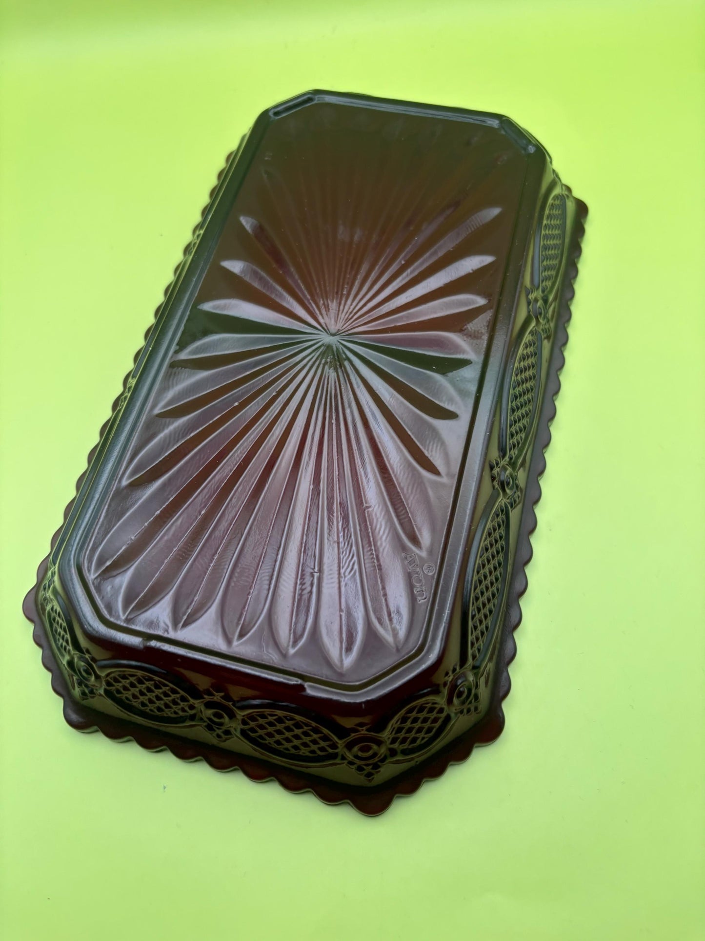 Ruby Red Glass Divided Glass Dish with Starburst Pattern Pretty Glass Lover Antiques and Vintage