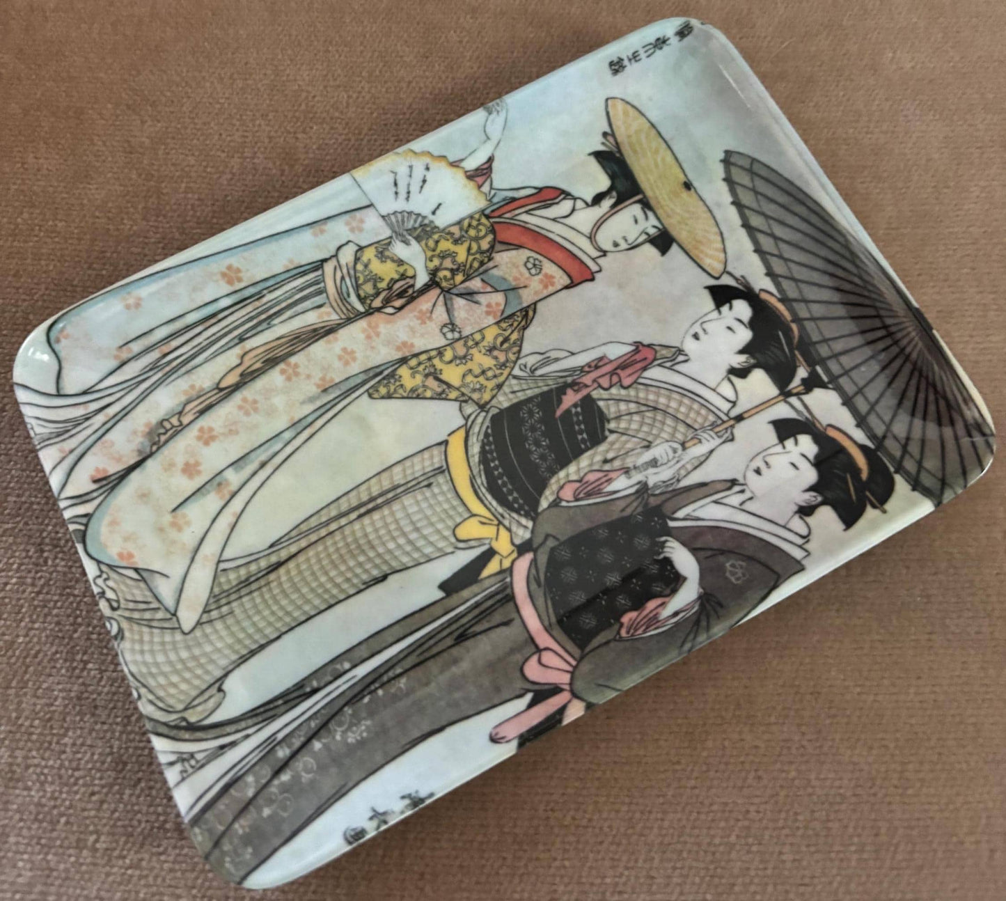 Vintage Mabel Japanese Geisha Women Men Serving Dish Tray Hors d'oeuvre Platter Lover Antiques and Vintage