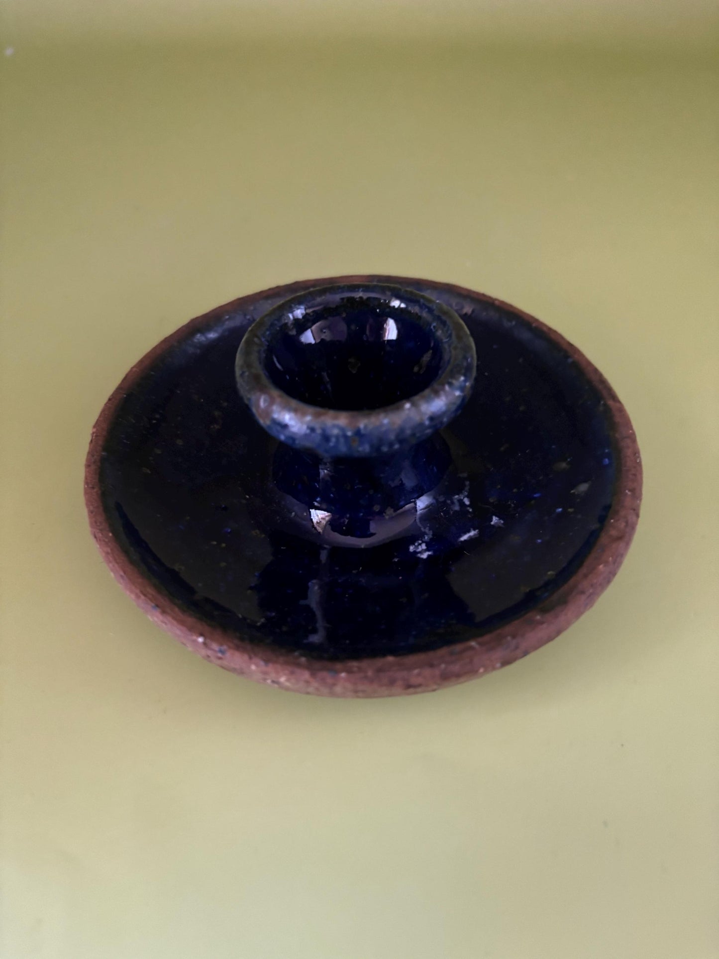 Vintage Mini Jug Pottery Piece with Cobalt Blue Lover Antiques and Vintage