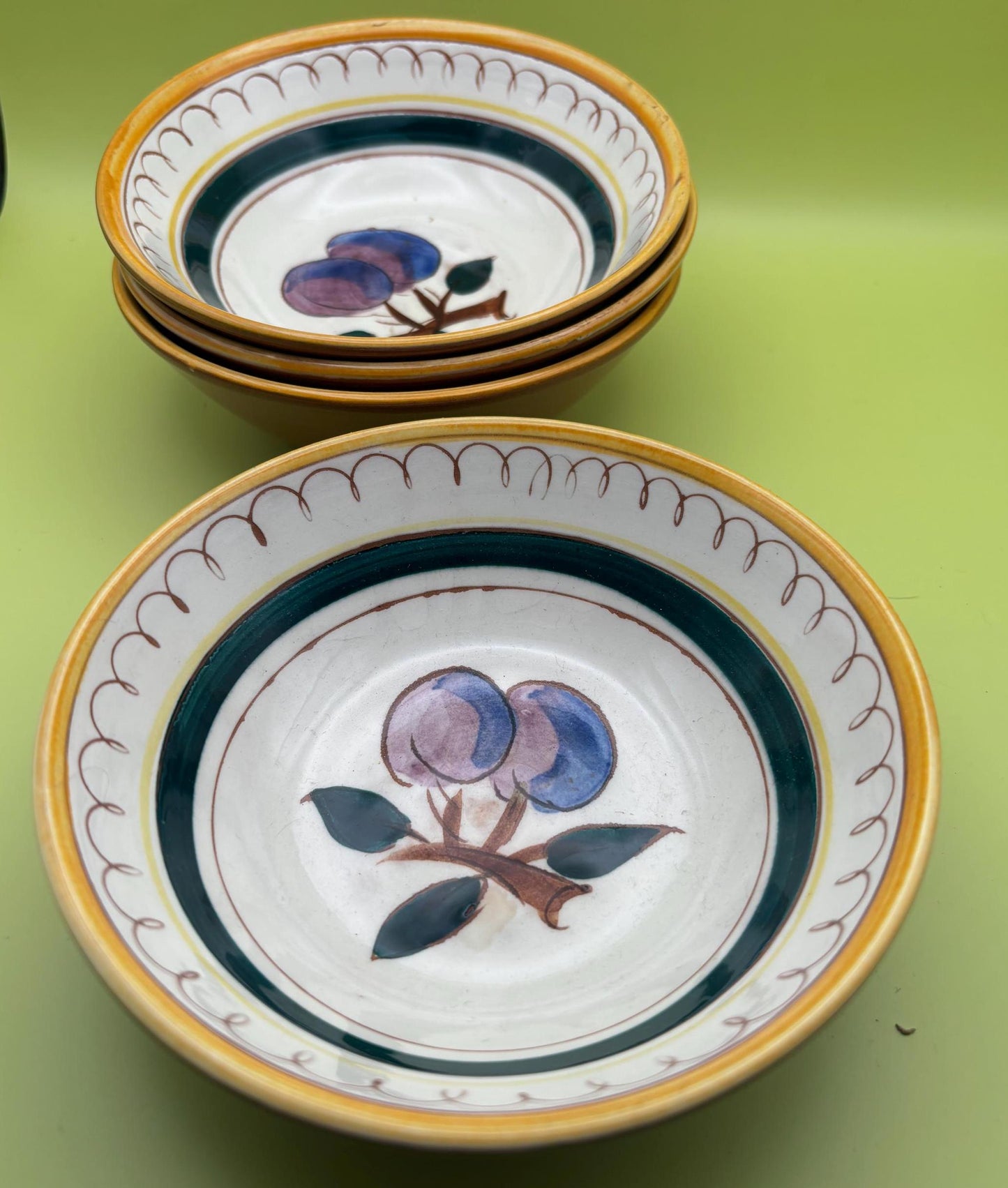 Stangl Pottery Bowl Fruit Design Potteries from Trenton, NJ Hand Painted Bowl Lover Antiques Vintage