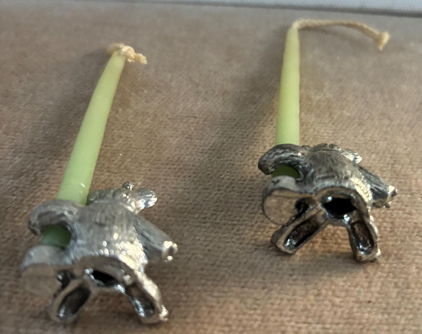Vintage Teddy Bear Birthday Bear Metal Candle Holders with Candles Lover Antiques and Vintage