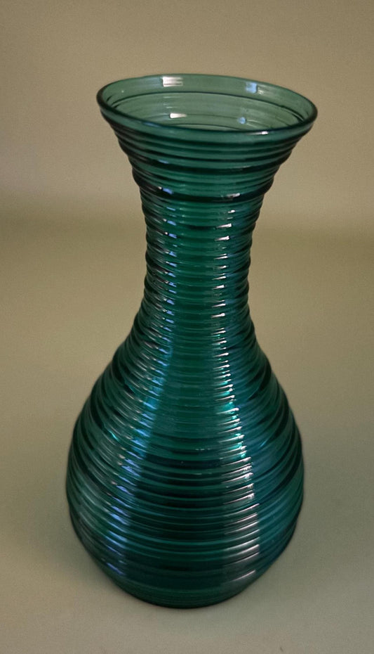 Vintage Imperial Spun Glass Green Blue Vase Lover Antiques and Vintage