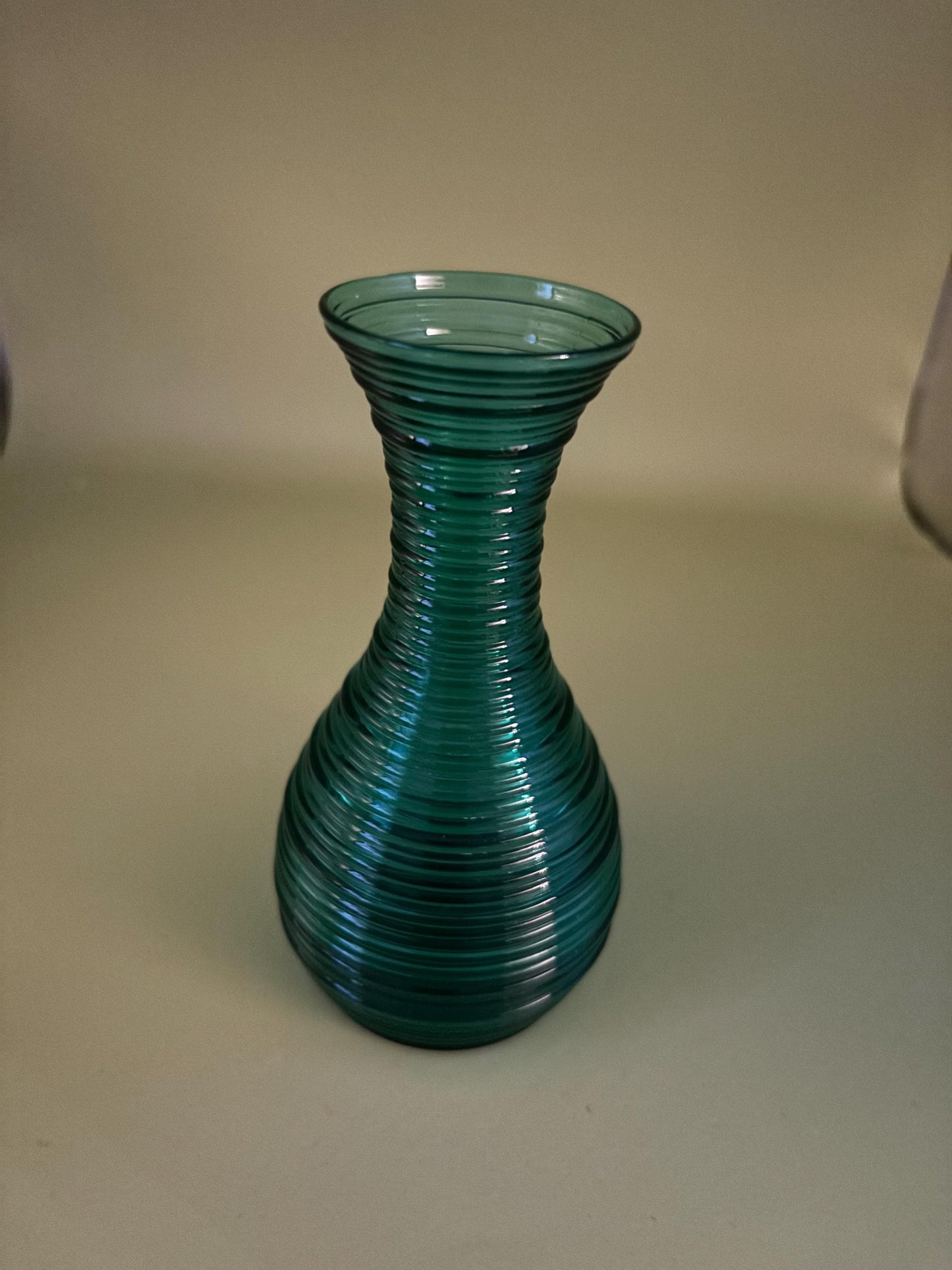 Vintage Imperial Spun Glass Green Blue Vase Lover Antiques and Vintage