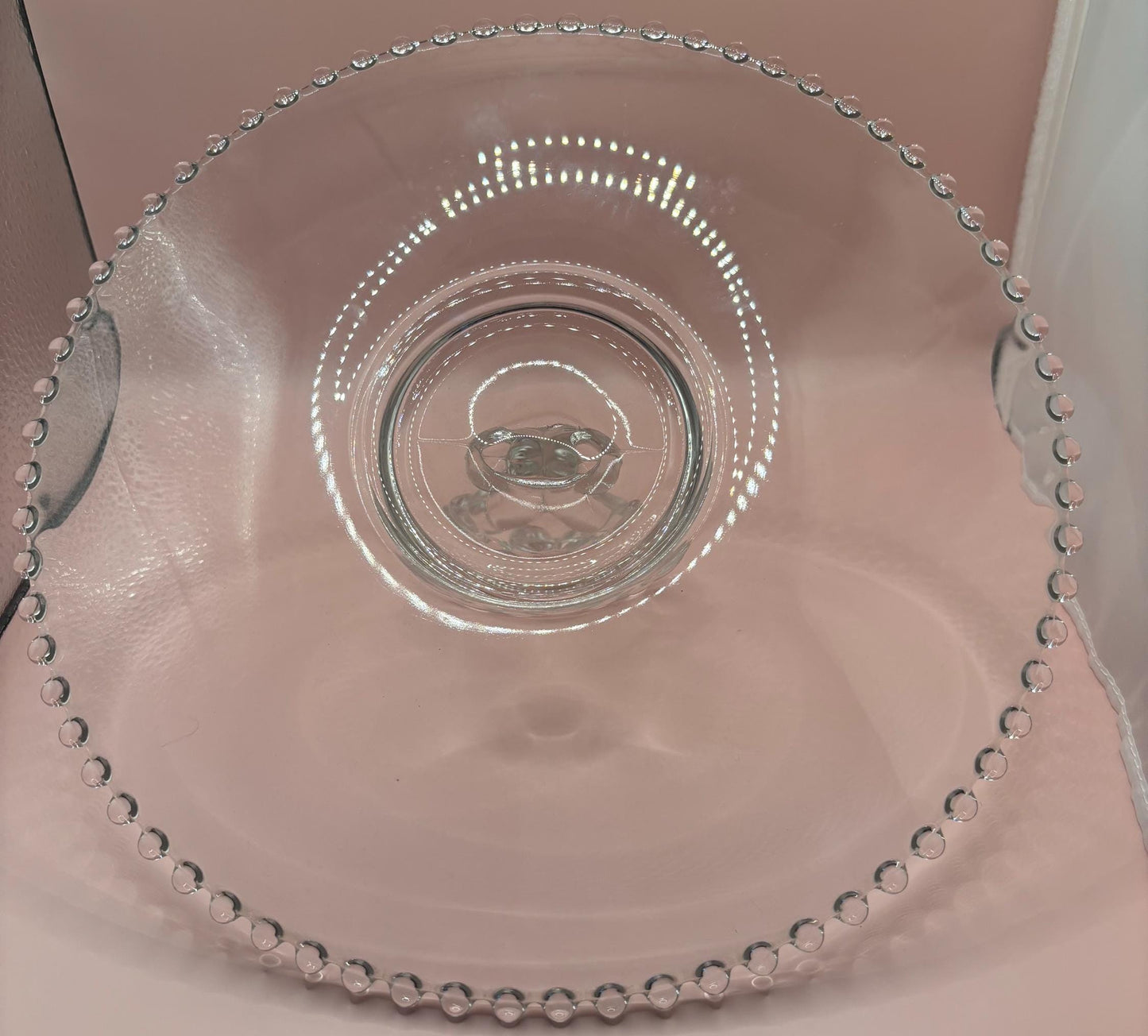 Antique Imperial Glass Heart Handle Pastry Tray Hors d'oeuvres Platter Lover Antiques and Vintage