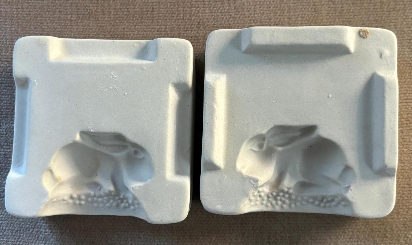 Vintage Jareen Bunny Butter Mold Rabbit Clay Stamp Chocolate Mold Lover Antiques and Vintage